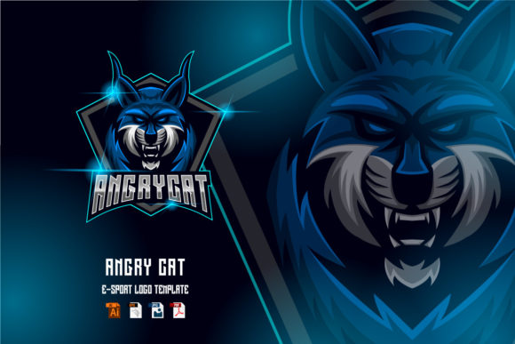 Crafting a Distinctive Identity with the Angry Cat E-Sport Logo Design Template