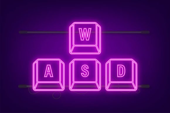 Illuminating Digital Identity with WASD Neon Keyboard Art