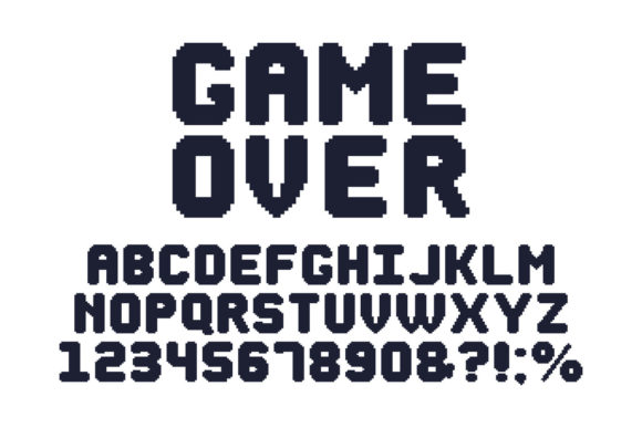 Retro 8 Bit Game Pixel Alphabet: Digital Nostalgia in Vector Form