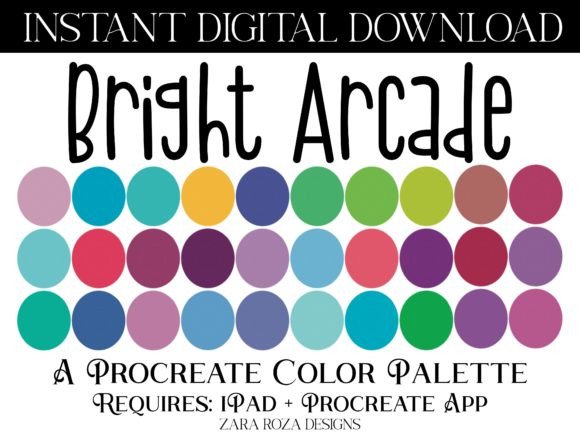 The Bright Arcade Procreate Palette: A Digital Artist's Vintage Rainbow