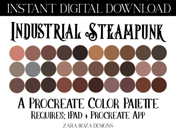 The Industrial Steampunk Procreate Color Palette: A Versatile Digital Toolkit