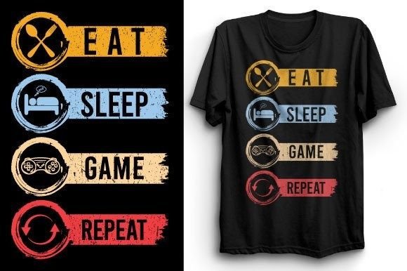 Unlock Your Creative Projects with a Free Eat Sleep Game Repeat T-Shirt Design