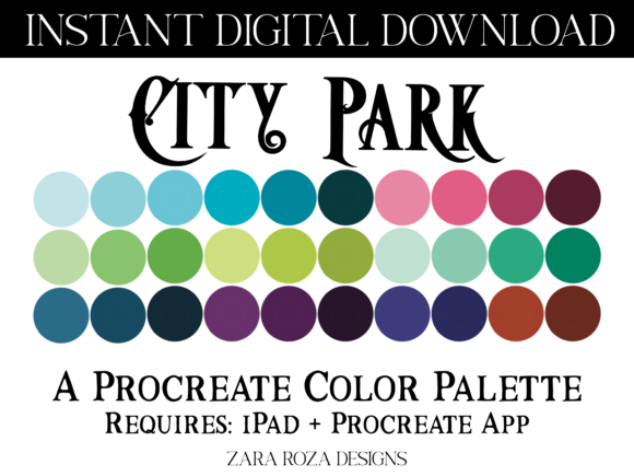 Unlocking a Retro Nature Aesthetic with the City Park Procreate Color Palette