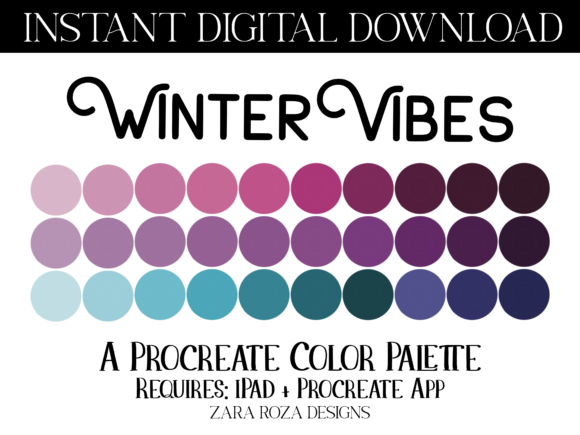 Winter Vibes Procreate Color Palette: Your Digital Gateway to Cozy, Retro Art